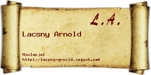 Lacsny Arnold névjegykártya